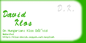 david klos business card